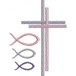 Stickdatei - Doppelkreuz Fische